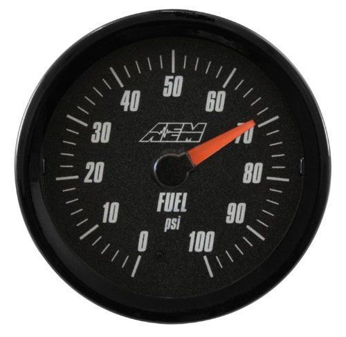 Aem electronics 30-5133 fuel/oil/air press. gauge 0 to 100 psi with analog face