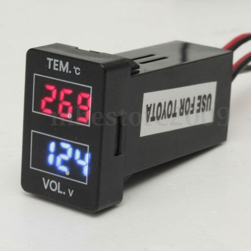 Led battery voltmeter &amp; thermometer for toyota prado 150 landcruiser 200 rav4