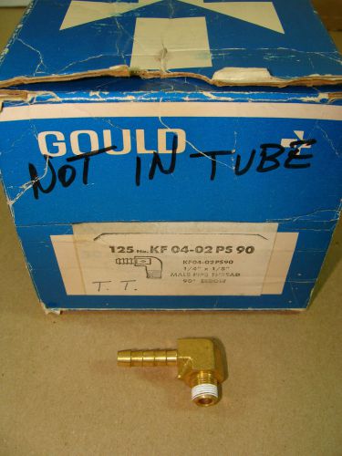 Lot of (36) new gould kf04-02ps90 1/4&#034; id tube / hose x 1/8&#034; mnpt brass 90 elbow