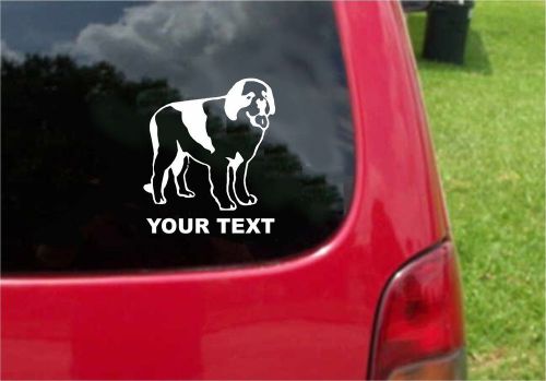 2 (pcs) saint bernard  dog decals with custom text 20 colors to choose from