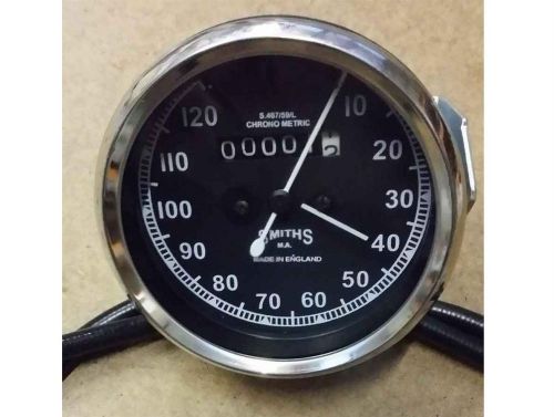 New 0-120 m smiths black speedometer with cable for royal enfield bullet