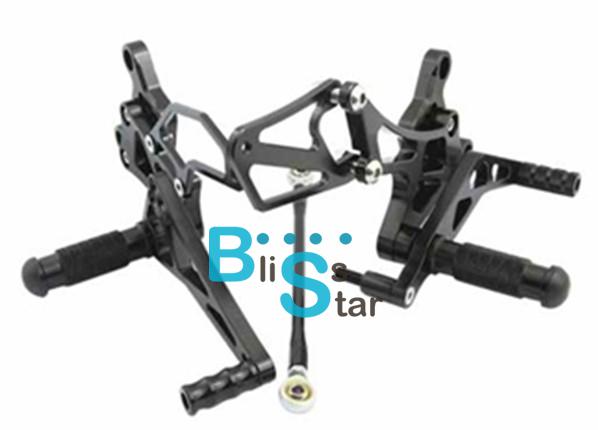 Black cnc adjustable rear sets rearsets fit kawasaki zx-6r 2005-2006 k002