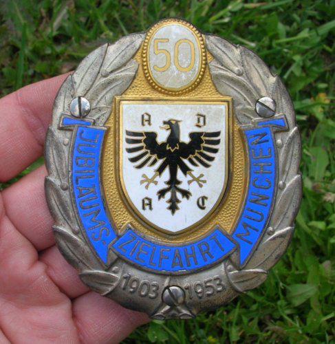 1953 adac badge porsche 356 911 mb 190sl crest emblem vw split oval t1 bus kÄfer