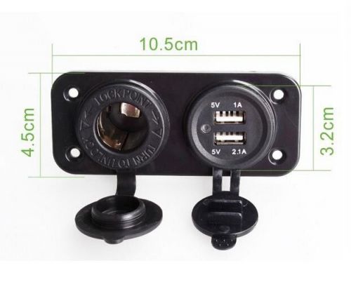 Dual usb car cigarette lighter socket splitter 12v charger power adapter outlet