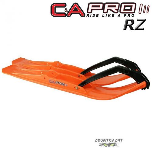 C&amp;a pro razor rz 6&#034; trail snowmobile skis - orange with black loops - pair