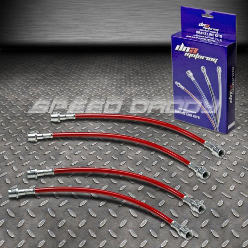 Front+rear stainless steel hose brake line 98-05 porsche 911 996/carrera/gt red