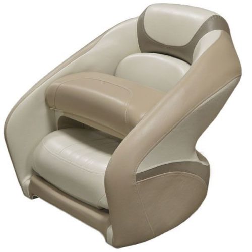 Rinker 200582 pearl white / taupe / beige vinyl marine boat bucket bolster seat