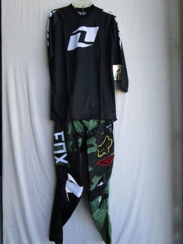 Youth motocross bmx combo set fox 360 camo pants 28&#034; waist one ind jersey xl