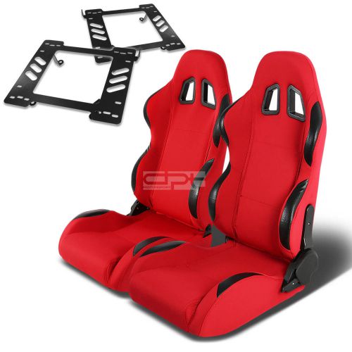 Type-4 racing seat red pvc+silder/rail+for 97-06 wrangler tj suv bracket x2