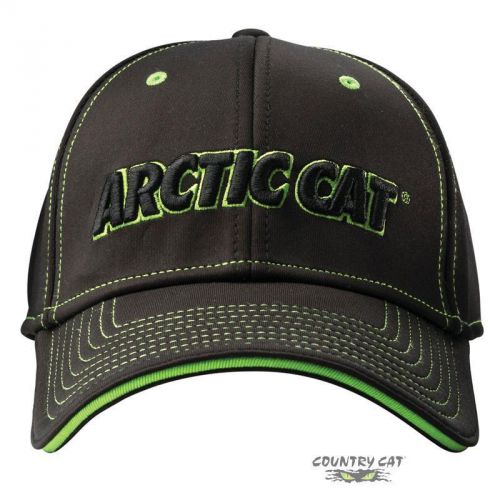 Arctic cat contrast stitch performance fitted cap – black &amp; lime - 5263-107-108