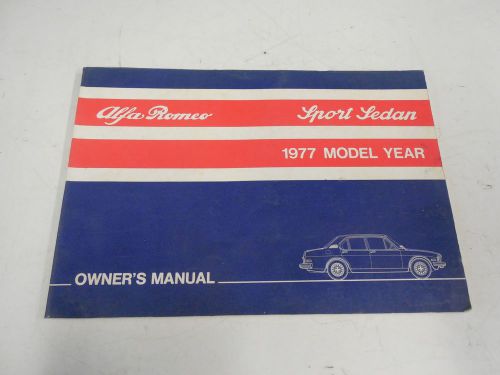 Alfa romeo 1977  alfetta sport sedan owners manual