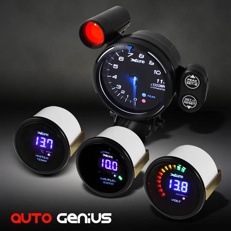 3.75" tachometer+smoked 52mm volt, water temp, air fuel ratio digital gauges