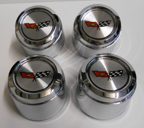 76-82 chevrolet corvette aluminum alloy wheel chrome center caps new csfse