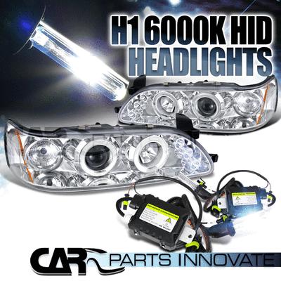 93-97 corolla chrome halo led projector headlights+h1 6000k hid conversion kit