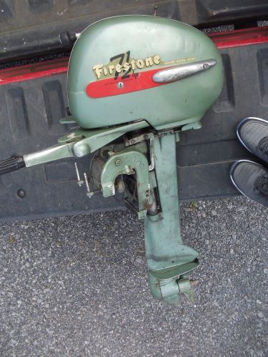 Nice find! collectible vintage 1950&#039;s &#034;firestone&#034; boat motor &amp; gas can-binow