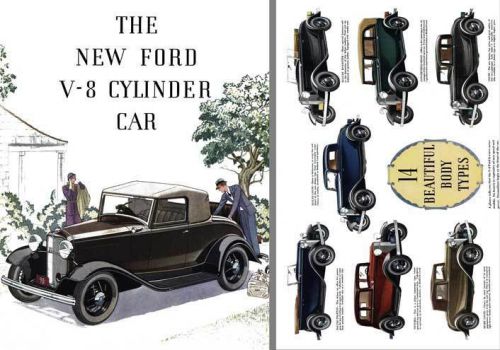 Ford model 18 1932 - the new ford v-8 cylinder car- 14 beautiful body styles 193