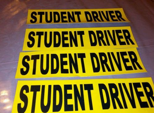 Student driver removable sticker decal safety car sign set of 4