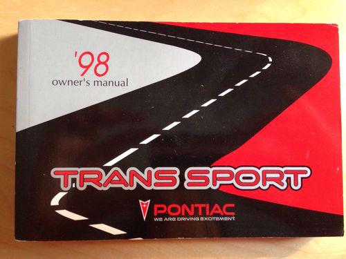 1998 pontiac trans sport factory owner's manual in very good condition