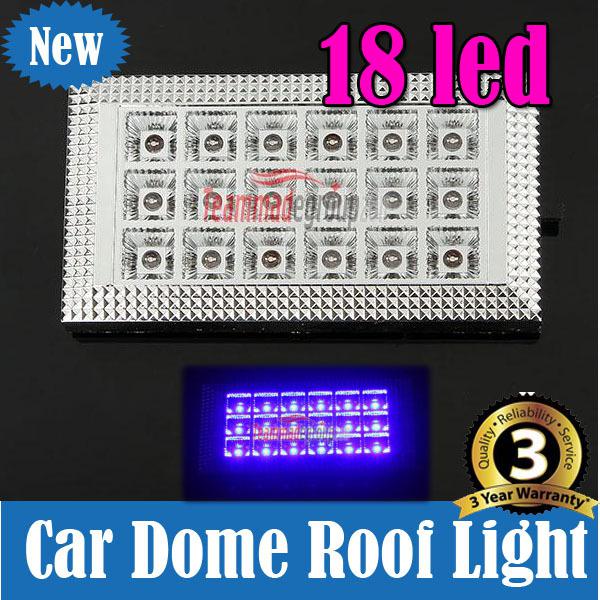Blue 18-led car auto vehicles interior ceiling light dome roof lamp bulb panel 