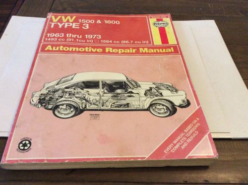 Haynes vw 1500 &amp; 1600 type 3 1963-1973 repair manual