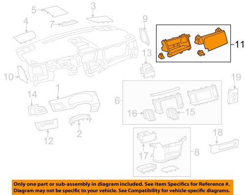 Toyota oem 11-12 sienna instrument panel dash-storage compart 5504208010b0