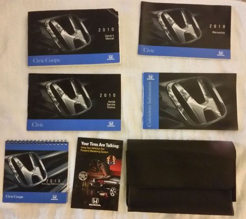 2010- 10 oem honda civic coupe owners manual set w/honda case-fast free shipping