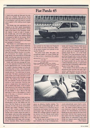 1980 fiat panda 45 - classic article d45