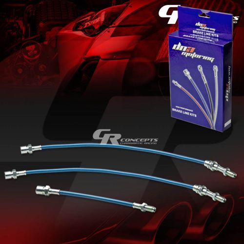 Hi performance stainless steel braid brake line 84-87 corolla ae86 gts sr5 blue