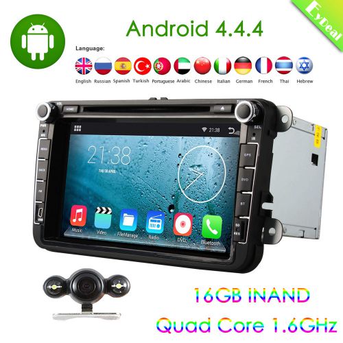 2din 8&#034; quad core 1.6ghz android 4.4 gps car dvd player for vw wifi maps+camera