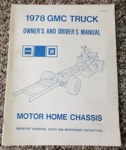 Vtg 1978 gmc truck motor home chassis owners operator service maintenance manual