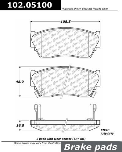 Centric 102.05100 brake pad or shoe, front-c-tek metallic brake pads