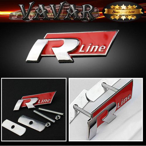 3d metal red rline racing front hood grille grill badge emblem