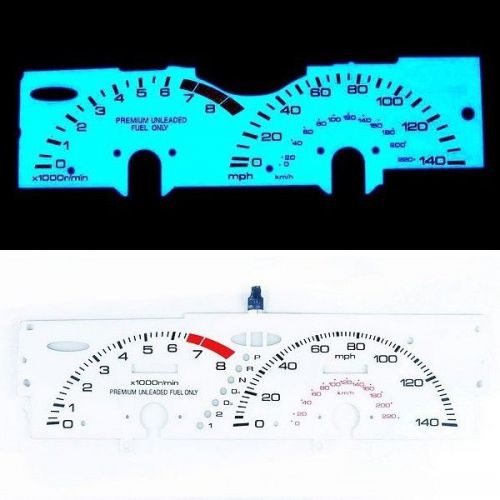 Indiglo glow gauge dash white face el cluster for honda prelude si at 92-96