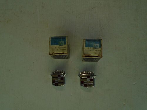 (2) 1970 s 1980 s  cadillac roof pillar emblems, nos