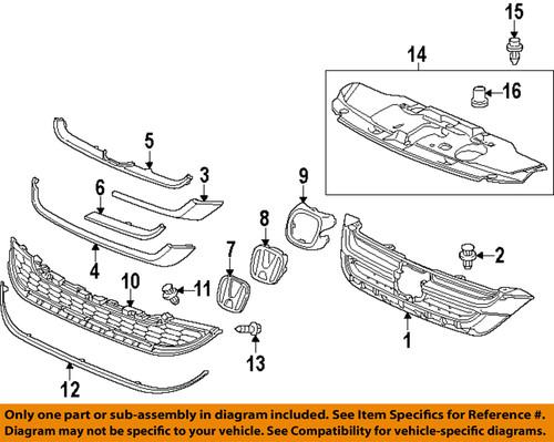 Honda oem 71141swa000 grille-sight shield