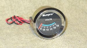 Sunpro 2&#034; volt gauge, chrome bezel