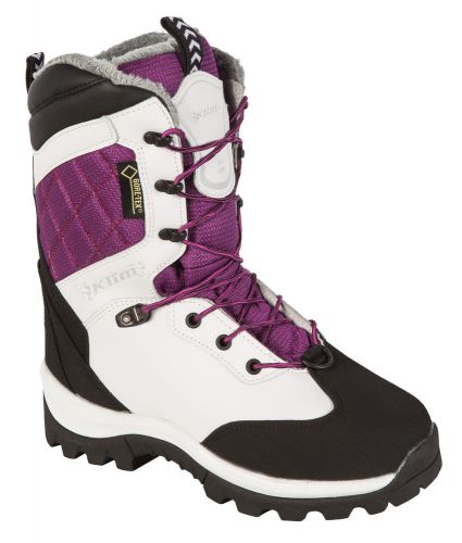 Womens size 8 klim aurora gtx snowmobile boots ladies purple white winter snow