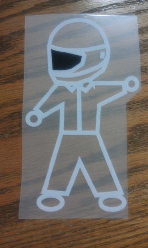 Motorcycle dude vinyl sticker, decal, awesomely cool! white