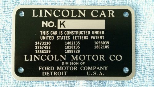 Lincoln firewall data plate