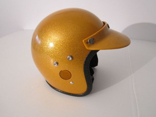 Vintage metal flake helmet motorcycle scooter moped chopper bobber hot rat rod