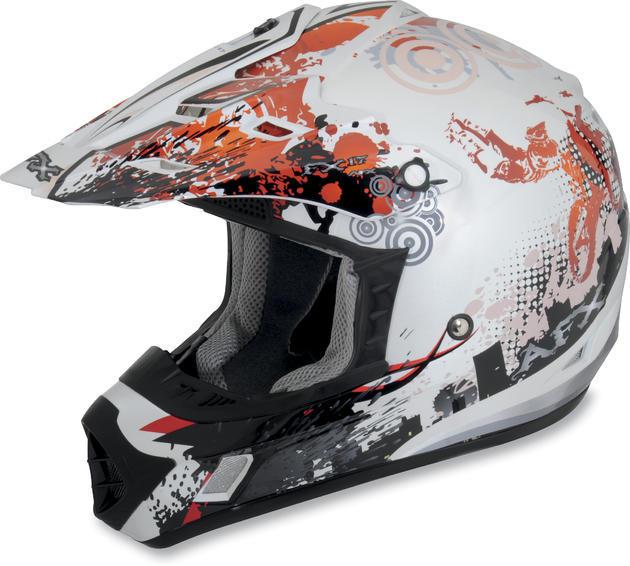 Afx fx-17 stunt offroad motorcycle helmet orange xs/x-small