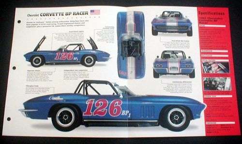 1965 chevrolet corvette bp racer unique imp brochure