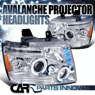 07-12 avalanche suburban tahoe led halo projector headlights lamp chrome