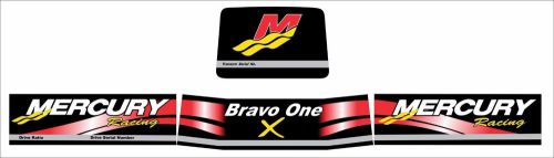 Mercury decals mercury mercruiser  bravo one x decal  4 piece set red