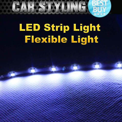 Pair 30cm white fexible strip led daytime driving running light drl waterproof