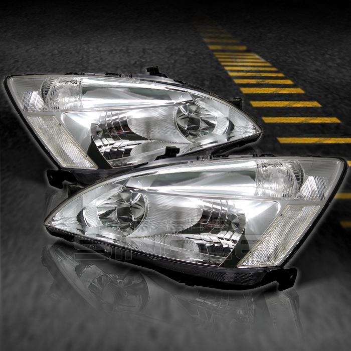 03-07 honda accord 2/4dr jdm all clear headlights lamps lights left+right pair