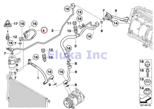 Bmw genuine coolant lines a/c hose - condenser to receiver drier e83