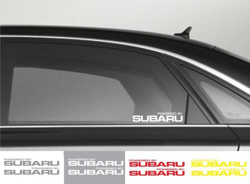 2pcs powered by subaru window vinyl decal sticker emblem logo graphic