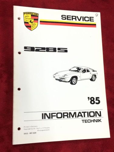 Vintage porsche 928s 1985 information technik factory oem manual with foldouts