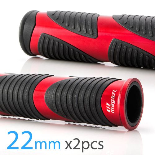 Wave grips black tpr +red aluminum trim 7/8&#034; x2pcs for bobber